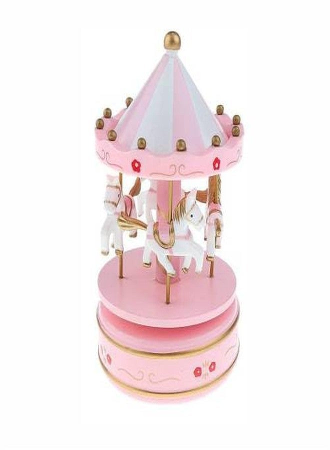 OM KRAFT Cake Topper Carousel Horse Music Box - Rotating Musical Merry Go Round Toy for Kids & Home Décor | Elegant Birthday Gift, Anniversary & Christmas Present (Pink & White) - Image 4